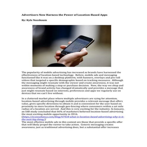 Advertisers Now Harness the Power of Location-Based Apps