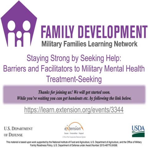 Staying Strong by Seeking Help: Barriers and Facilitators to Military Mental Health Treatment-Seeking
