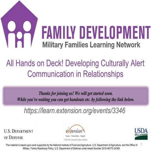 All Hands on Deck! Developing Culturally Alert Communication in Relationships 