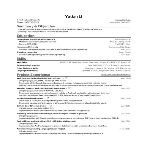 YutianLi_resume