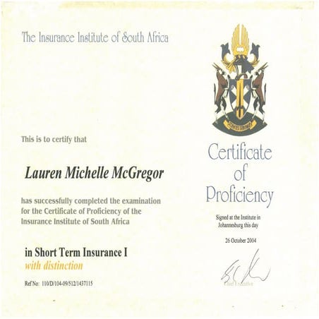 09. TIISA - Certificate of Proficiency | PDF