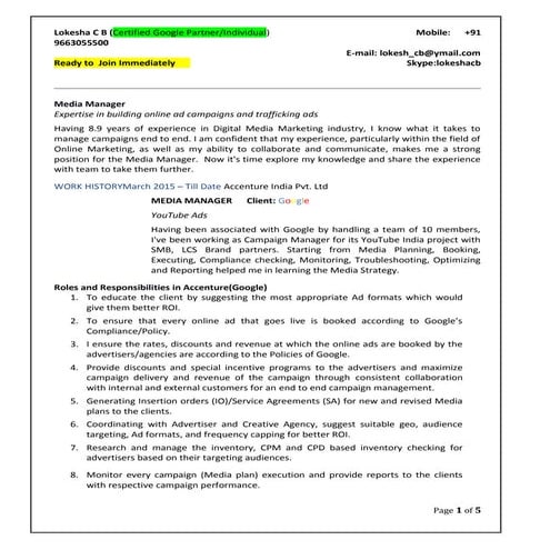 Lokesh C B_Resume