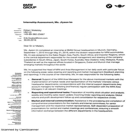 BMW Internship Assessment | PDF