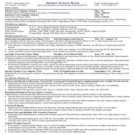 Akshay Sanjay Kale Resume LinkedIn