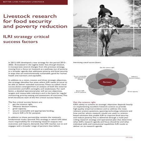 Livestock research for food security and poverty reduction: ILRI strategy cri...