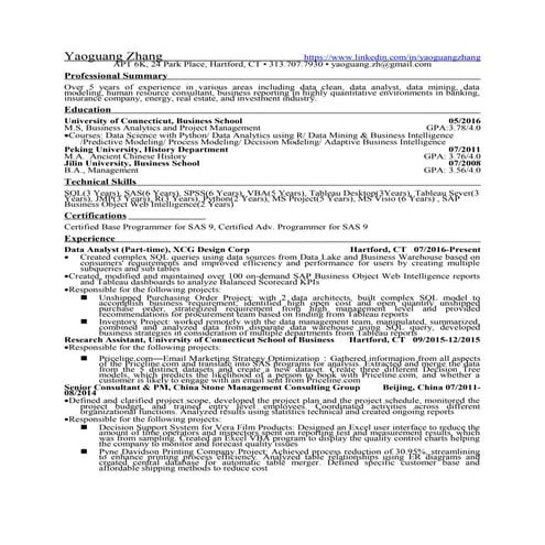 Yaoguang_zhang-MS- Business Analytics and Project Management-Uconn