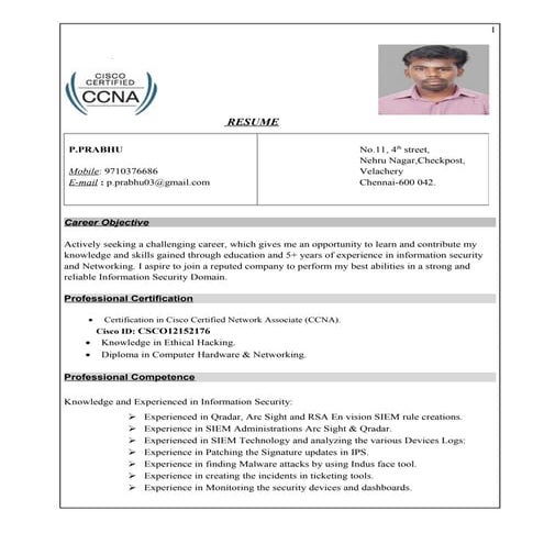 Prabhu Resume