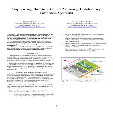 Supporting the Smart Grid with IMDBS