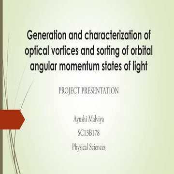 Generation and characterization of optical vortices and sorting | PDF