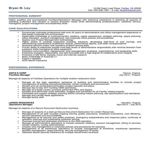 RESUME Bryan M Ley 2016 | PDF