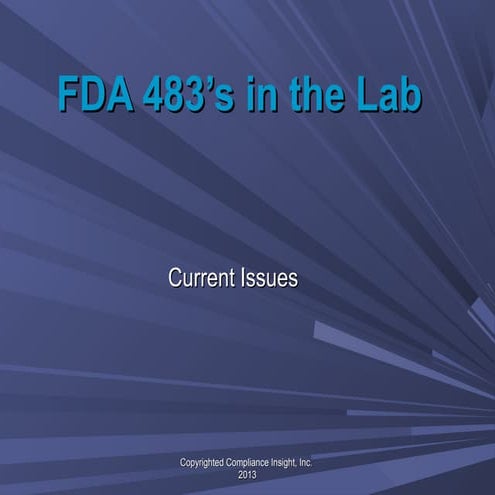 FDA 483 observations in the lab