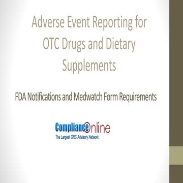 Fda adverse event reporting requirements  for otc drugs