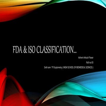 FDA and ISO Classification 