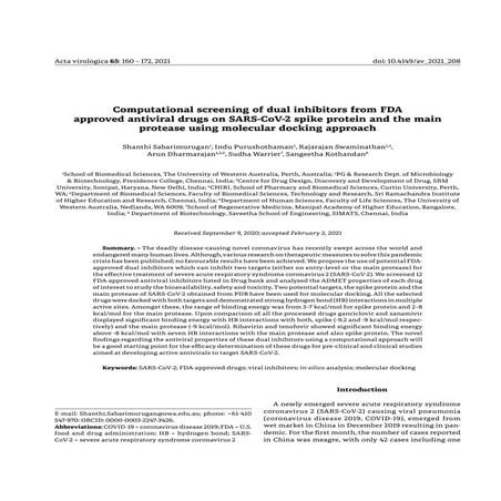 Fda approved  docking study