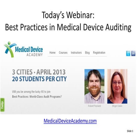 Best Practices in Medical Device Auditing