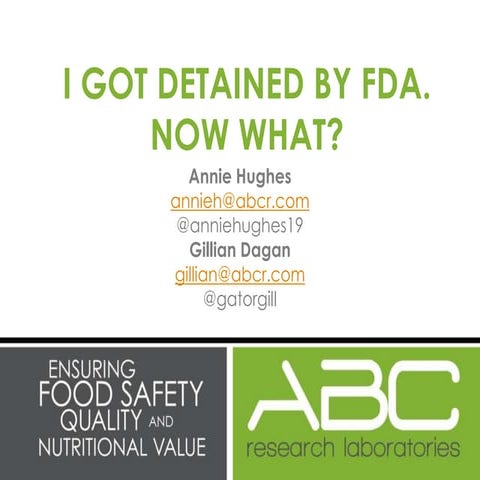 I Got Detained by the FDA. Now what?