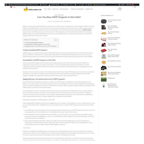 Can You Buy HiPP Organic in the USA? | PDF