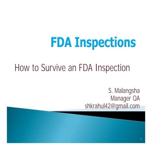 FDA Inspections ( How to Survive an FDA Inspection).ppt