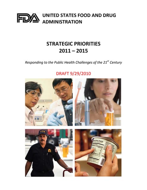 FDA Strategic Priorities 2011-2015