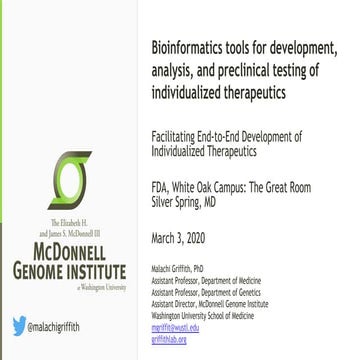 Bioinformatics tools for development, analysis, and preclinical testing of in...