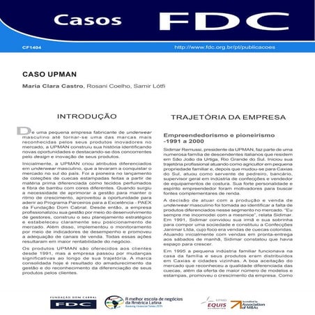 FDC - Estudo de Caso da marca UPMAN