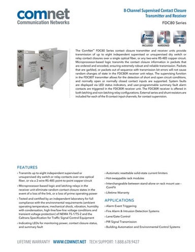 ComNet FDC80NLRM1 Data Sheet