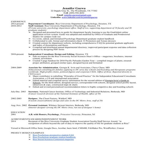 Jennifer Gucwa CV extended | PDF