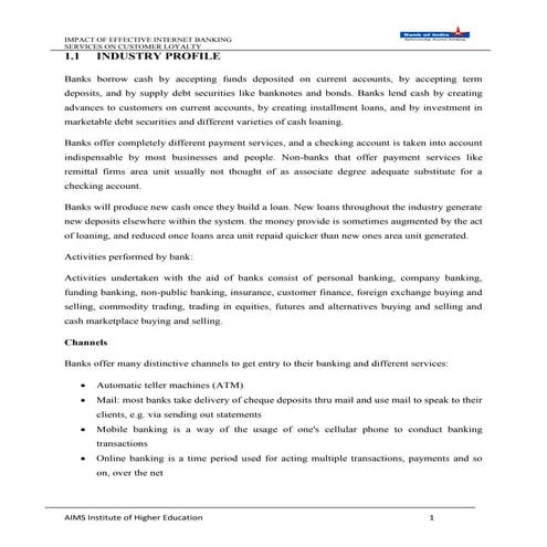 PROJECT-Impact of Internet banking services on customer loyalty