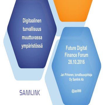 Digitaalinen turvallisuus muuttuvassa ympäristössä
