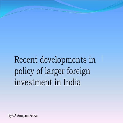 FDI in India 