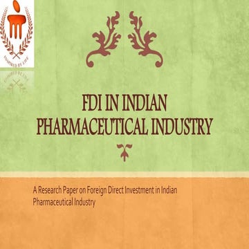 Effect of macro economic factors on Pharmaceutical Industry | PPTX
