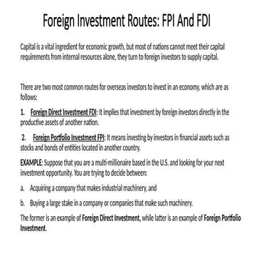Foreign direct investment | PPTX