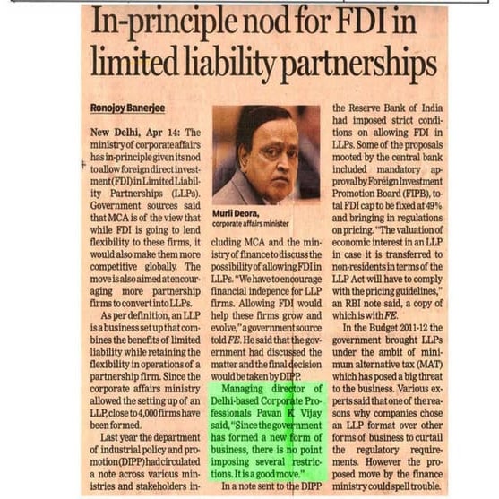 FdI in limited liability partnership | PDF