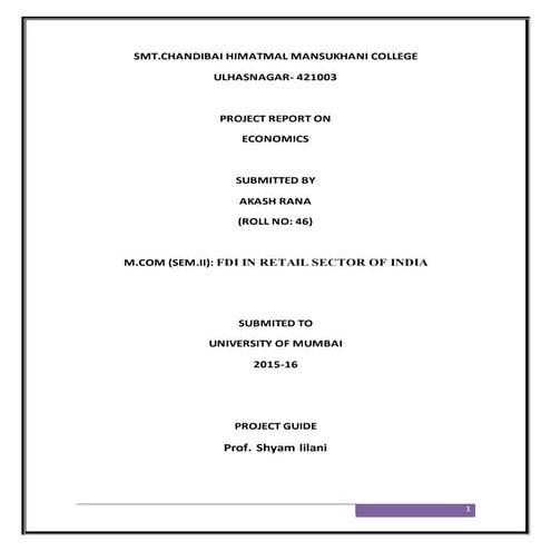 FDI in retail sector in india 