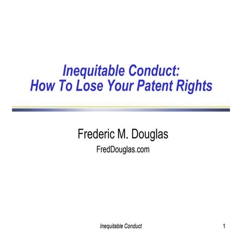 Fred Douglas - inequitable conduct (01 18-06)