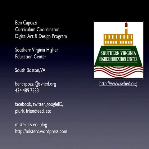 Virginia Tech FDI Track Y: Creative Technologies July 09