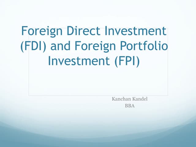 Fdi vs fpi