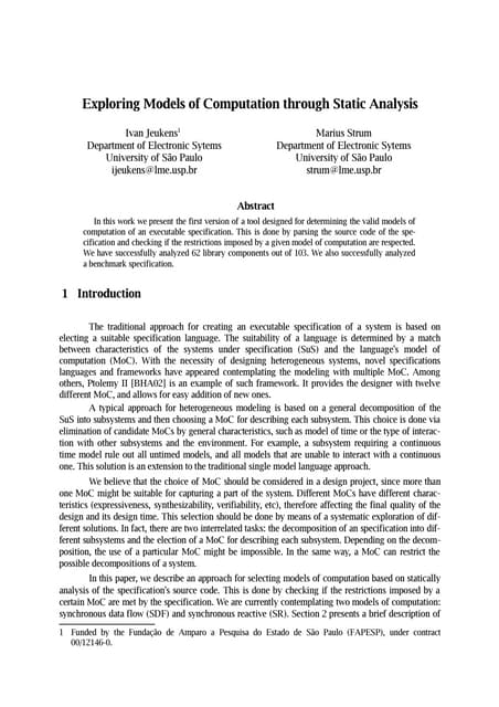 Exploring Models of Computation through Static Analysis