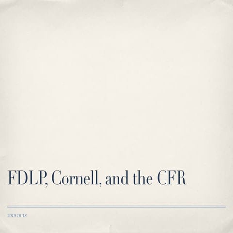 FDLP CFR Preview