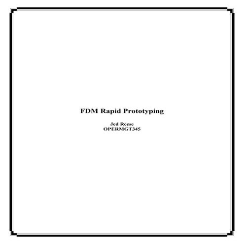 Fdm Rapid Prototyping