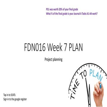 FDN016 Week 7 planning
