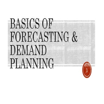 Forecasting demand planning