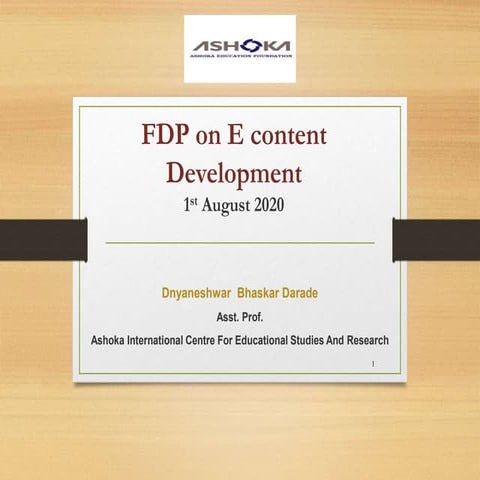 E content Development. Video ppt audio blended multimedia