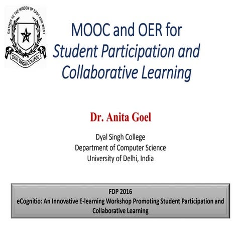 MOOC and OER for Student Participation and Collaborative Learning