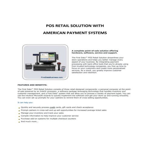 Fdr pos retail solution