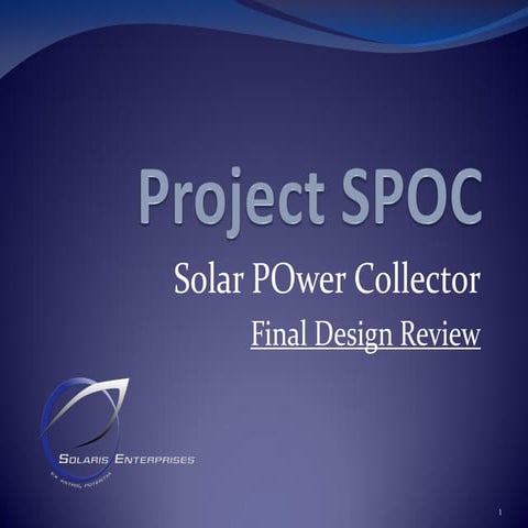 Senior Design Project "Space-Based Solar Power System"