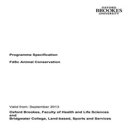 FdSc Animal Conservation