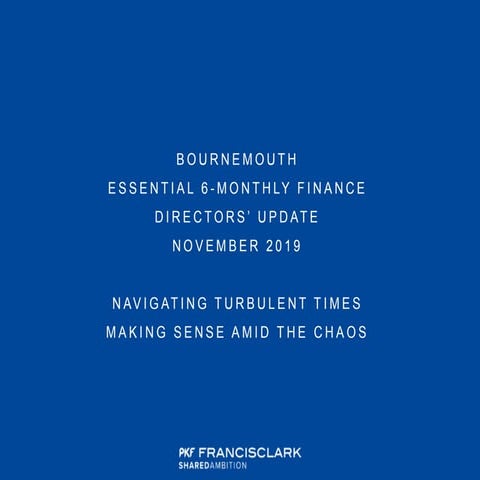 Bournemouth - Essential 6-monthly Finance Directors' Update - November 2019