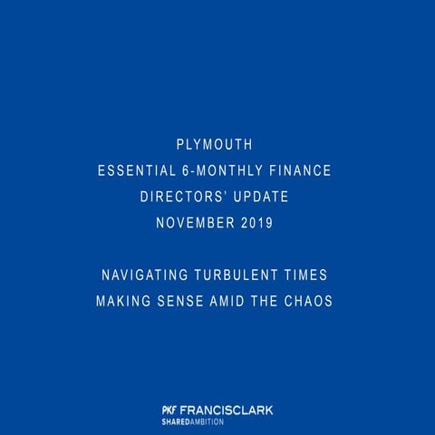 Plymouth - Essential 6-monthly Finance Directors' Update - November 2019