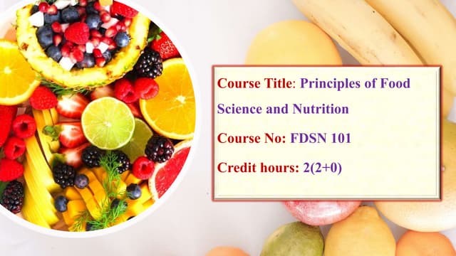 Concept of food science | PPTX